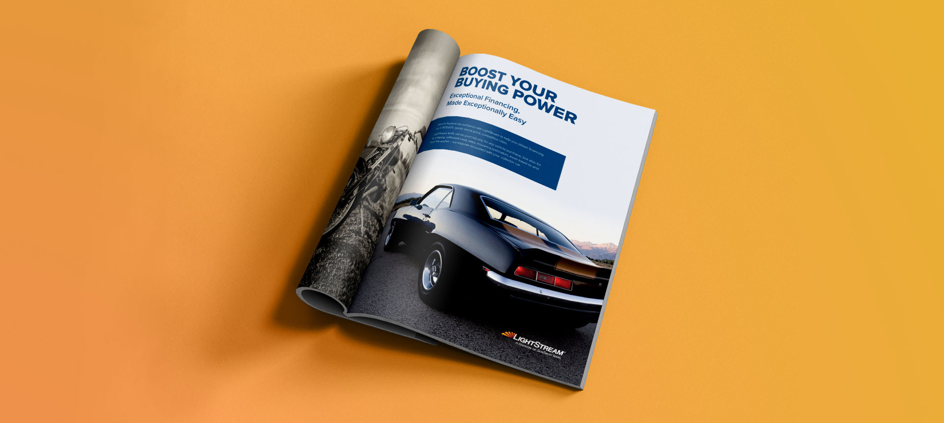 Auto loan ad design for a magazine