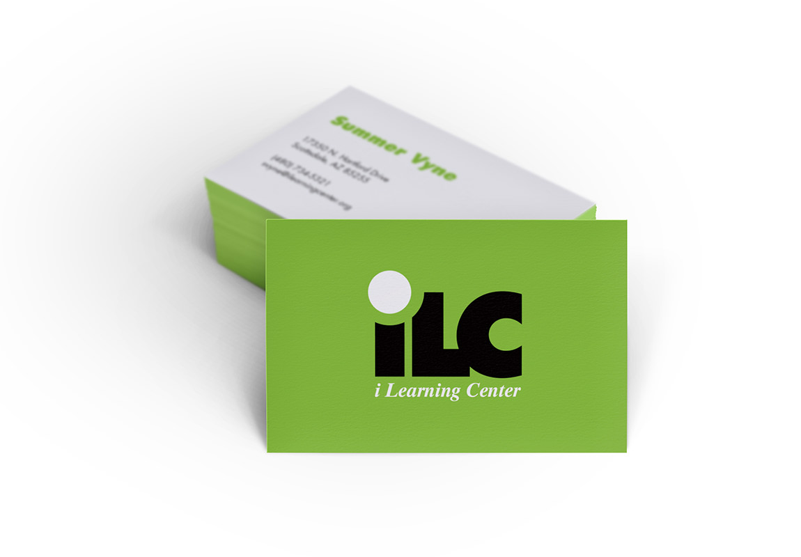 I Learning Center logo and business card design