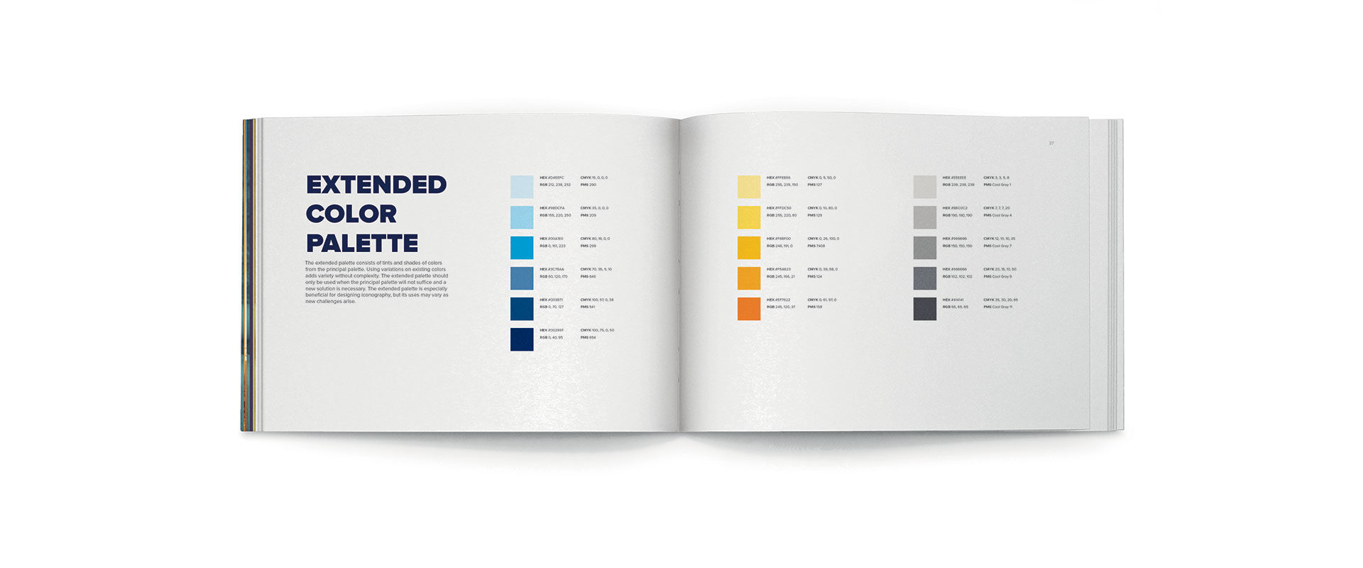 Extended color palette brand style guide