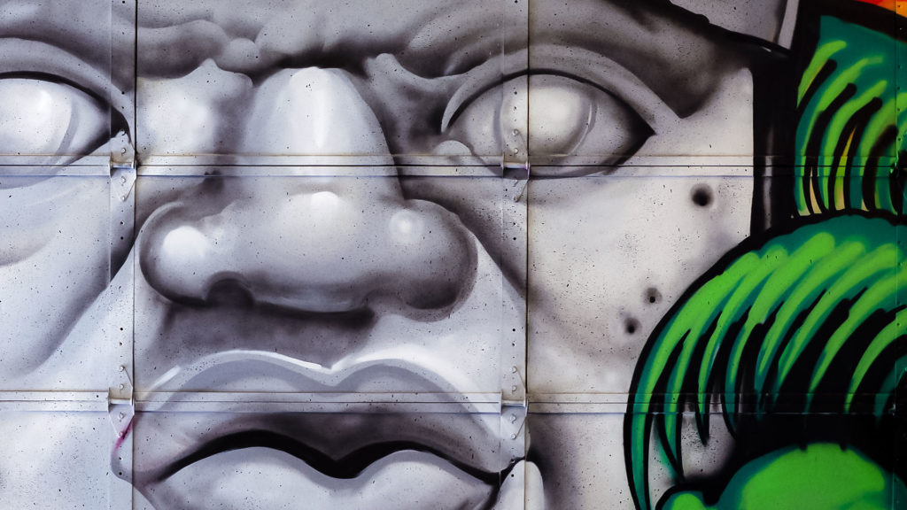 Close up of the custom mural artwork