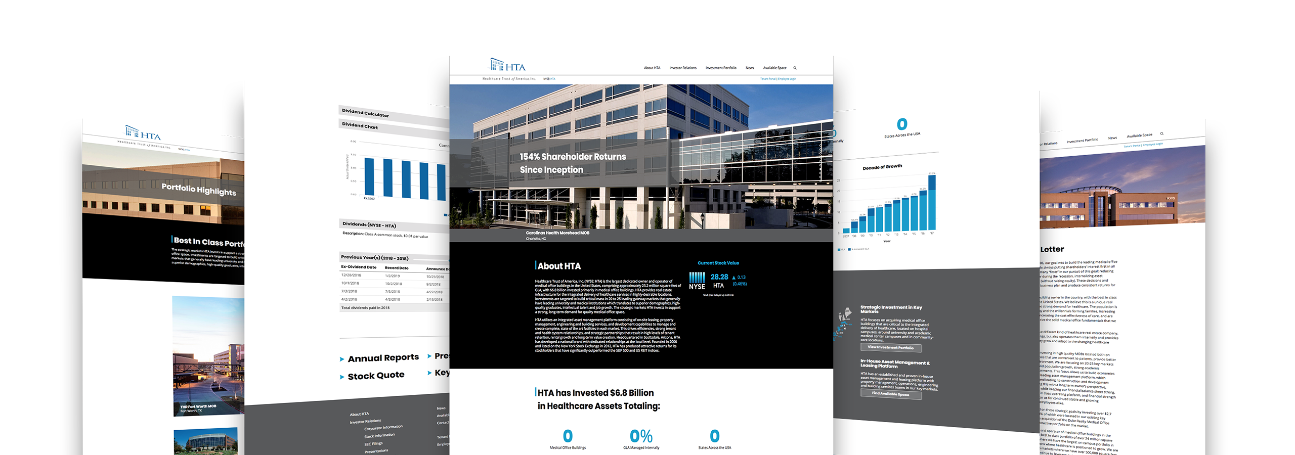 Healthcare Trust of America Web Design for Desktop