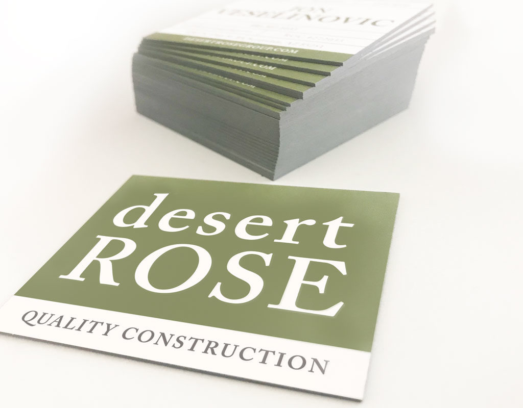 Custom Business Card Design for Desert Rose. 