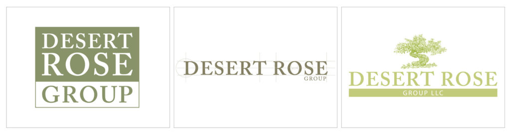 Three logo concepts for Desert Rose