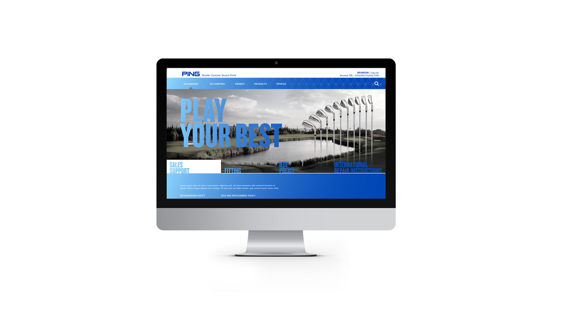 Ping portal redesign homepage